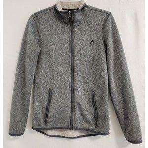 Head Jacket Fleece Women's Size XS Gray Full Zip Pockets Long Sleeve